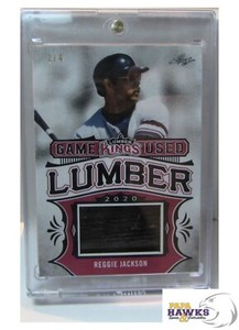2020 Leaf Lumber Kings REGGIE JACKSON - Game Used Bat Relic - 1/4 - GUL-50