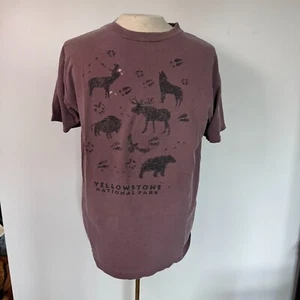 Camiseta De Colección Para Hombres L Parque Nacional Yellowstone Prenda Teñida Desteñida Distress Años 90 Tultex - Imagen 1 de 7
