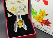 2014 Canada 1/10th oz Pure Gold Coin $5 O Canada: Goose | COA 2173/4000
