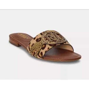 Lauren Ralph Lauren Woman's Alegra Haircalf Slide Sandal, Size 9 M - Picture 1 of 3