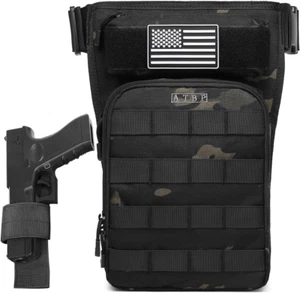 ATBP Tactical Drop Leg Bag for Men Motorcycle Thigh Pouch Bag Fanny Pack Waist  - Picture 1 of 12