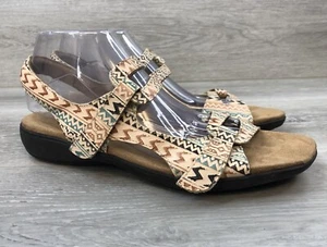 Trotters Damen Sandale beige aztekisch verstellbarer Riemen Komfort 10,5 Schuhe - Bild 1 von 8