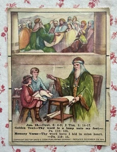 Vtg. 1927 Christians & Scripture Sunday School Picture Story Card David Cook - Picture 1 of 2