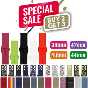 Nylon Silicone Strap Band for Apple Watch Series 7/6/5/4/3/2/1/SE 38/40/42/44mm - Picture 1 of 40