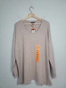 NWT Banana Republic Womens XXL Long Sleeve Scoop Neck Stretch Knit Sweater Tan - Picture 1 of 11