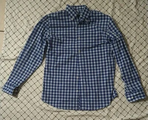 Camicia uomo Nautica manica lunga blu quadrata taglia M 32/33 - Foto 1 di 6