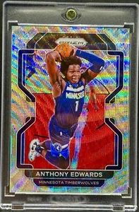 Anthony Edwards RARE WAVE PRIZM REFRACTOR SSP INVESTMENT CARD PANINI MVP MINT - Picture 1 of 2