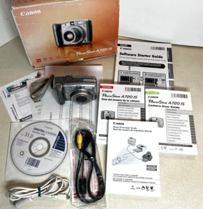 Canon PowerShot A720 IS 8MP Digital Camera 6x Zoom, Box, Manuals, MINT! - Picture 1 of 8