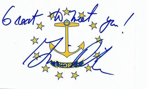 Gina Raimondo Signed Autographed 4x6 Rhode Island State Logo Governor - Picture 1 of 2