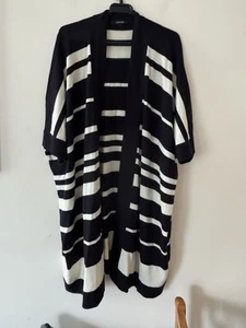 Jaeger Long Open Cardigan Jacket Cape Large Wool Vgc - Picture 1 of 5