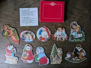 Vintage Readers Digest gestanzte Karton Weihnachtsschmuck Etiketten Made in Italy - Bild 1 von 15