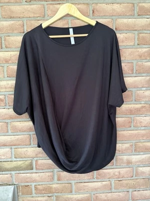 Athleta Top Women’s Size Large Black Pullover Oversized Yoga Gym Short Sleeves - Image 1 of 4