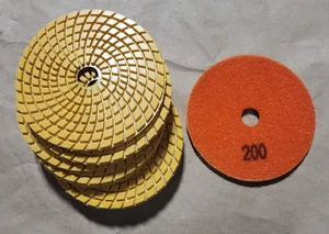 Menge 10 Neu 4 Zoll 200 Körnung Diamant Polierpads - Bild 1 von 1