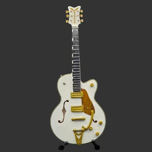 Miniature Guitar Gretsch White Falcon RHCP / Living End - Model Inc Stand - Picture 1 of 9