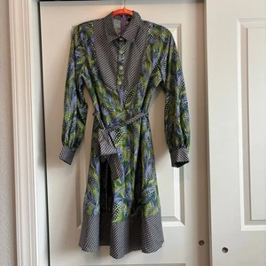 Vestido de Fiesta Geométrico CQ by CQ Talla S Artístico Preppy Línea A - Imagen 1 de 9