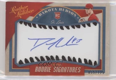 2019 Leather & Lumber Rookie Signatures Baseball Black Dakota Hudson Auto RC - Image 1 of 2
