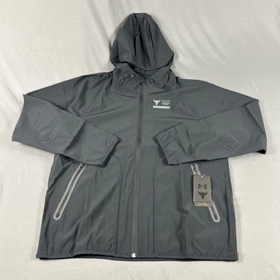 Куртка для гольфа с капюшоном Under Armour Rock Unstoppable большая черная полиэстер рекомендуемая розничная цена производителя 130 долл. США - Изображение 1 из 4