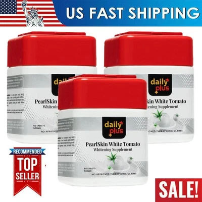 1~3x Daily Plus PearlSkin White Tomato-6 in 1 Skin Perfection Supplement 60 Caps - Image 1 of 4