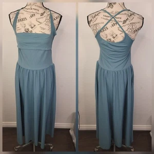 Maxi Vestido Halara Sin Mangas Talla M Breezful Espalda Sin Espalda Athleisure Secado Rápido Gris Azul - Imagen 1 de 13