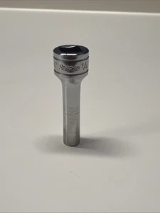 Vintage Snap-on Tools 3/8" Drive 1/4" Deep 12pt Socket SF081 Underline USA #8A3 - Foto 1 di 7