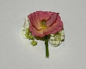 Bündel/Corsage Rosa Mohn & Erbse Seidenblumen Packung x 12 - Künstliche & Seide  - Bild 1 von 3