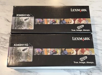 Genuine Lexmark X340H11G High Yield Black Toner Cartridge - X342 (2 Pack) New - Image 1 of 4