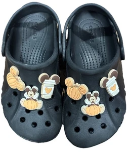 Crocs Unisex Kids Size C12 Navy Blue Classic Clog. Micke Mouse Halloween Charms - Picture 1 of 1