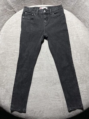 Pantalones de mezclilla ajustados Levis para niñas 16 regulares 28x30 negros grises elásticos Foto 1 de 4