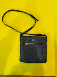 Coach Handtasche - schwarz & grau - Leder - 10" x 10" - Bild 1 von 4