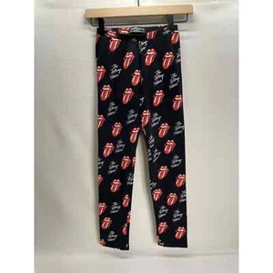 The Rolling Stones ZARA Girls Leggings Black All Over Print Size 11-12 152cm - Picture 1 of 4