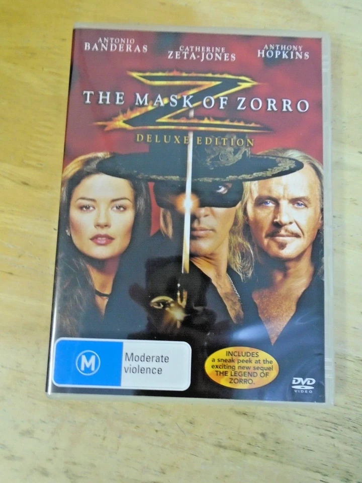 The Mask of Zorro (1998) - Antonio Banderas - DVD - Region 4 - Like New - Image 1 of 4