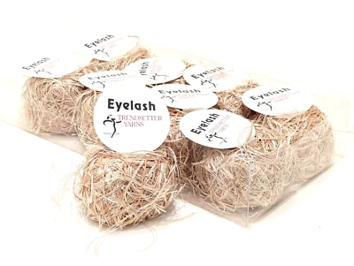 9 Lashy Balls of Beige EYELASH from TrendSetter Yarns ITALY #11 Ecru - Image 1 of 4