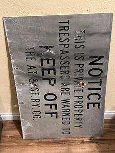 atsf Atchison Topeka santa fe railroad vintage rusty collectable Old train Sign - Picture 1 of 2