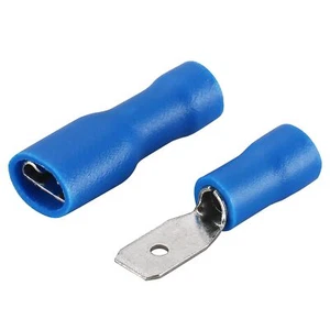 Baomain 3/16“ Blue Female/Male Insulated Spade Wire Connector 16-14 AWG 0.187... - Picture 1 of 7