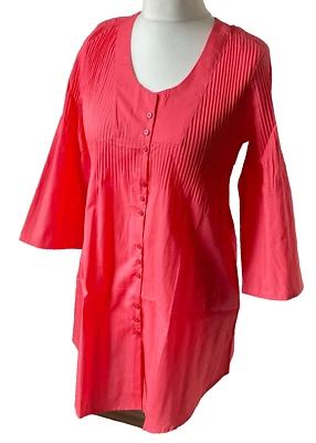 Alba Moda Longbluse Gr. 40 hummerfarben 3/4-Ärmel neu mit Etikett - Bild 1 von 4