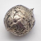 Walnut Form Perfume and Powder Box Pendant Sterling Silver