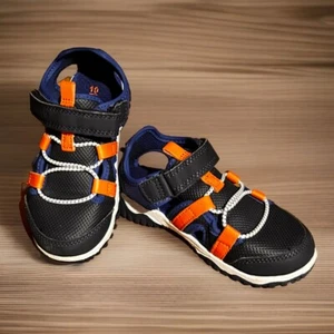 Boys Carter's Metheor Closed Toe Sandals Sneakers Size 10M Navy/Orange - Picture 1 of 10