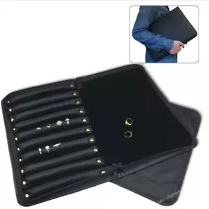 Black Jewelry Ring Case Ring Organizer Case Portfolio Case Ring Travel BlackCase - Picture 1 of 9