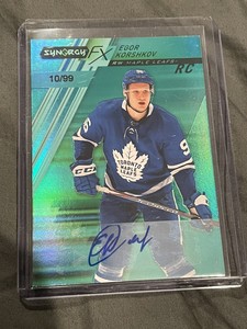 20/21 UD SYNERGY EGOR KORSHKOV ROOKIE AUTO GREEN /99 Toronto Maple Leafs RC SP