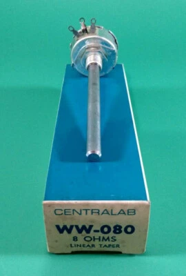 CENTRALAB WW-080 8OHM 5W LINEAR TAPER POTENTIOMETER   - Image 1 of 4