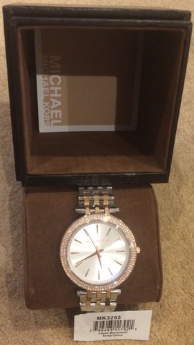 **NUOVO** OROLOGIO MICHAEL KORS MK3203 DONNA TRI TONO DARCI GLITTER