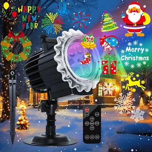 Segotendy Navidad Decoración, Proyector Halloween Navidad Exterior,96 Patrones P - Imagen 1 de 12