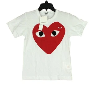 PLAY Comme Des Garcons Herzdruck T-Shirt Herren Small weiß Designer hergestellt in Japan - Bild 1 von 11