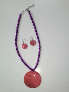 Colorful Faux Pearl 18.5" Long Beaded Necklace & Earrings set - Picture 1 of 11