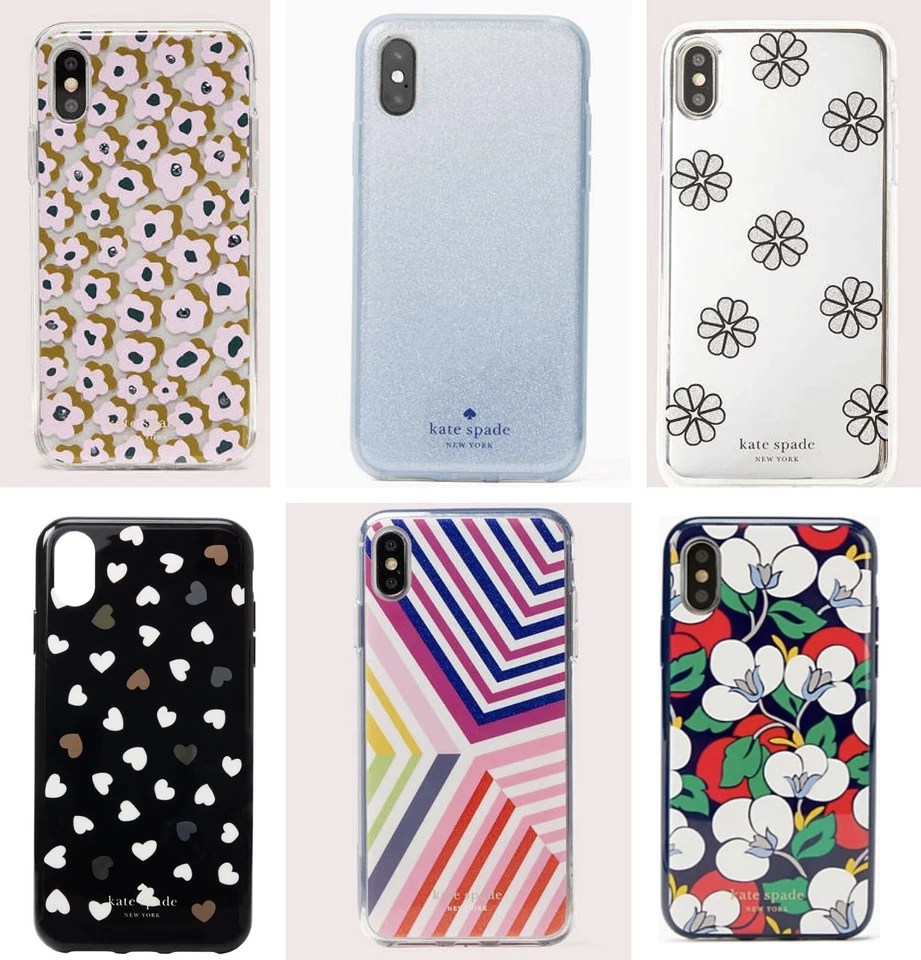 Funda Kate Spade Apple iPhone XS X Max XR Brillo Flor Corazón Espejo Resina Foto 1 de 1