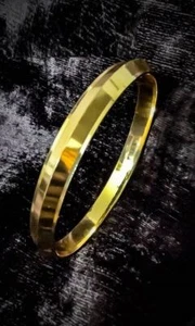 GOLD Stainless Steel unisex bangle bracelet Sikh Kara kada religious - Picture 1 of 5