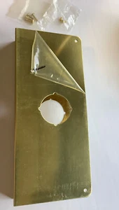 New Satin Brass Finish Door Plate 1 3/4 Door - 2 3/4 Backset - Picture 1 of 2