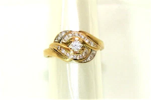 Anillo brillante 0,25 quilates oro amarillo oro auténtico 8 quilates 333 anillo de oro tamaño 54 - Imagen 1 de 12