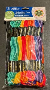 NEW J&P Coats 36 Skeins Variegated Embroidery Floss 8.75 yards each Multi-pack - Picture 1 of 2