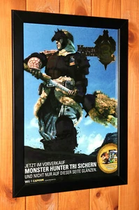 Monster Hunter Tri Wii Nintendo 3DS Capcom Small Promo Poster / Ad Page Framed - Picture 1 of 3